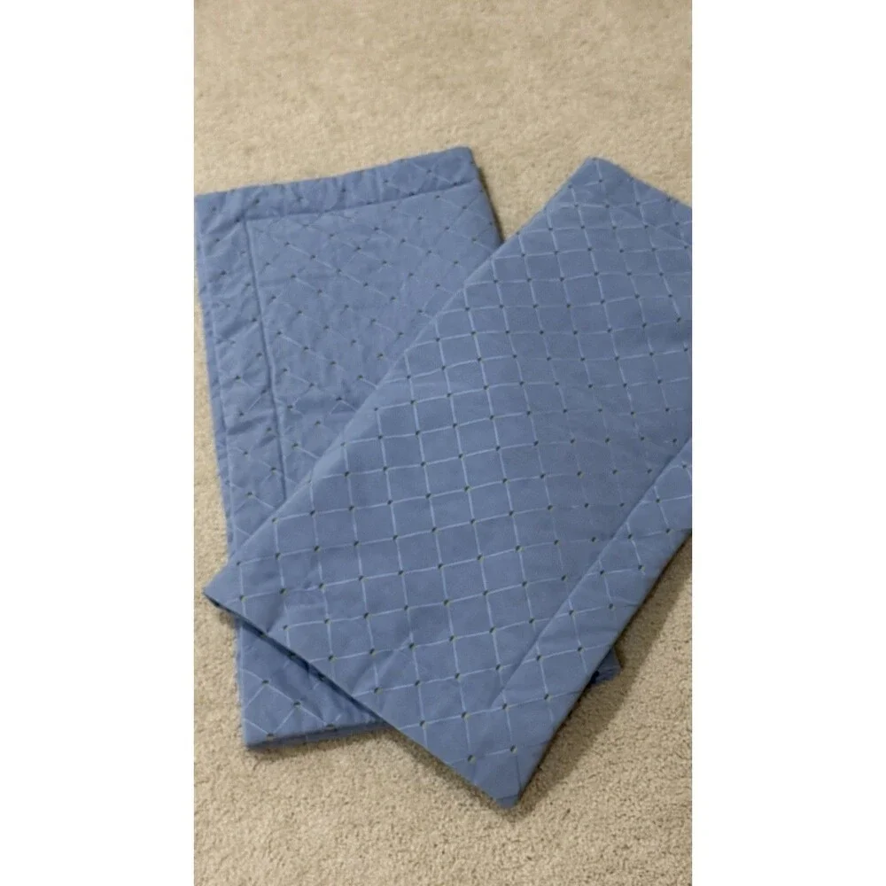 Lot Of 2 Thomasville Decorative Pillow Blue Case 30 X 30 Diamond Border Lined